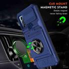 For Motorola G Pure TPU+PC Shockproof Card Slot Phone Case with Metal Ring Holder(Blue) - 2