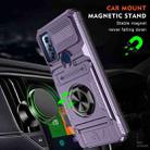 For Motorola Moto G Power 2022 TPU+PC Shockproof Card Slot Phone Case with Metal Ring Holder(Purple) - 2