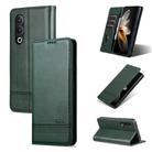 For OnePlus Nord CE4 AZNS Magnetic Calf Texture Flip Leather Phone Case(Dark Green) - 1