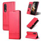 For OnePlus Nord CE4 AZNS Magnetic Calf Texture Flip Leather Phone Case(Red) - 1