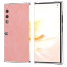 For Honor V Purse PU Leather Transparent Edge Phone Case(Pink) - 1