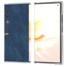 For Honor V Purse PU Leather Transparent Edge Phone Case(Blue) - 1