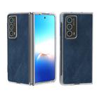 For Honor Magic Vs2 PU Leather Transparent Edge Phone Case(Blue) - 1