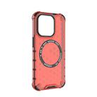 For iPhone 15 Pro Max Honeycomb Magnetic Ring Shockproof Phone Case(Red) - 3