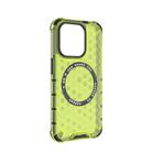 For iPhone 15 Pro Max Honeycomb Magnetic Ring Shockproof Phone Case(Green) - 3