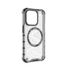 For iPhone 15 Pro Honeycomb Magnetic Ring Shockproof Phone Case(White) - 3