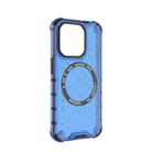 For iPhone 15 Pro Honeycomb Magnetic Ring Shockproof Phone Case(Blue) - 3