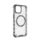 For iPhone 15 Plus Honeycomb Magnetic Ring Shockproof Phone Case(White) - 3