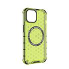 For iPhone 15 Plus Honeycomb Magnetic Ring Shockproof Phone Case(Green) - 3
