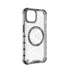 For iPhone 14 Plus Honeycomb Magnetic Ring Shockproof Phone Case(White) - 3