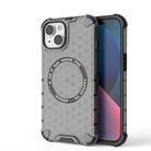 For iPhone 14 Plus Honeycomb Magnetic Ring Shockproof Phone Case(Black) - 1