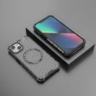 For iPhone 14 Plus Honeycomb Magnetic Ring Shockproof Phone Case(Black) - 2