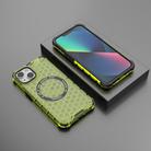 For iPhone 14 Honeycomb Magnetic Ring Shockproof Phone Case(Green) - 2
