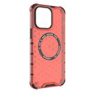 For iPhone 14 Pro Honeycomb Magnetic Ring Shockproof Phone Case(Red) - 3