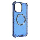 For iPhone 14 Pro Honeycomb Magnetic Ring Shockproof Phone Case(Blue) - 3