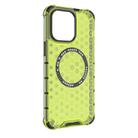 For iPhone 14 Pro Honeycomb Magnetic Ring Shockproof Phone Case(Green) - 3