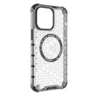 For iPhone 14 Pro Max Honeycomb Magnetic Ring Shockproof Phone Case(White) - 3