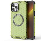 For iPhone 13 Pro Max Honeycomb Magnetic Ring Shockproof Phone Case(Green) - 1