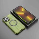 For iPhone 13 Pro Max Honeycomb Magnetic Ring Shockproof Phone Case(Green) - 2