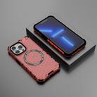 For iPhone 13 Pro Honeycomb Magnetic Ring Shockproof Phone Case(Red) - 2