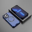 For iPhone 13 Pro Honeycomb Magnetic Ring Shockproof Phone Case(Blue) - 2