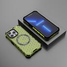For iPhone 13 Pro Honeycomb Magnetic Ring Shockproof Phone Case(Green) - 2