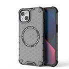 For iPhone 13 Honeycomb Magnetic Ring Shockproof Phone Case(Black) - 1