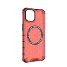 For iPhone 13 Honeycomb Magnetic Ring Shockproof Phone Case(Red) - 3