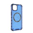For iPhone 13 Honeycomb Magnetic Ring Shockproof Phone Case(Blue) - 3