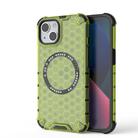 For iPhone 13 Honeycomb Magnetic Ring Shockproof Phone Case(Green) - 1