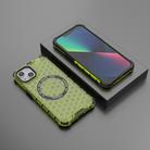 For iPhone 13 Honeycomb Magnetic Ring Shockproof Phone Case(Green) - 2