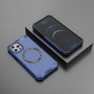For iPhone 12 Pro Max Honeycomb Magnetic Ring Shockproof Phone Case(Blue) - 2