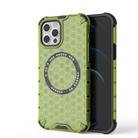 For iPhone 12 Pro Max Honeycomb Magnetic Ring Shockproof Phone Case(Green) - 1