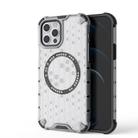 For iPhone 12 / 12 Pro Honeycomb Magnetic Ring Shockproof Phone Case(White) - 1