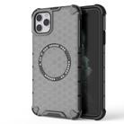 For iPhone 11 Pro Max Honeycomb Magnetic Ring Shockproof Phone Case(Black) - 1