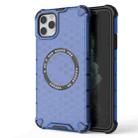 For iPhone 11 Pro Max Honeycomb Magnetic Ring Shockproof Phone Case(Blue) - 1