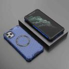 For iPhone 11 Pro Max Honeycomb Magnetic Ring Shockproof Phone Case(Blue) - 2