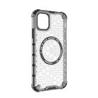 For iPhone 11 Honeycomb Magnetic Ring Shockproof Phone Case(White) - 3