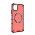 For iPhone 11 Honeycomb Magnetic Ring Shockproof Phone Case(Red) - 3