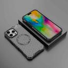 For iPhone 16 Pro Max Honeycomb Magnetic Ring Shockproof Phone Case(Black) - 2