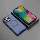 For iPhone 16 Pro Max Honeycomb Magnetic Ring Shockproof Phone Case(Blue) - 2