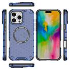 For iPhone 16 Pro Max Honeycomb Magnetic Ring Shockproof Phone Case(Blue) - 3