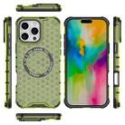 For iPhone 16 Pro Max Honeycomb Magnetic Ring Shockproof Phone Case(Green) - 3