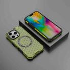 For iPhone 16 Pro Honeycomb Magnetic Ring Shockproof Phone Case(Green) - 2