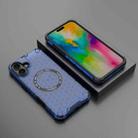 For iPhone 16 Plus Honeycomb Magnetic Ring Shockproof Phone Case(Blue) - 2