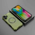 For iPhone 16 Plus Honeycomb Magnetic Ring Shockproof Phone Case(Green) - 2