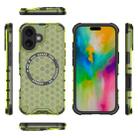For iPhone 16 Honeycomb Magnetic Ring Shockproof Phone Case(Green) - 3