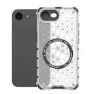 For iPhone 16e Honeycomb Magnetic Ring Shockproof Phone Case(White) - 1