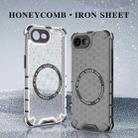 For iPhone 16e Honeycomb Magnetic Ring Shockproof Phone Case(White) - 2