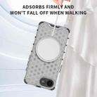 For iPhone 16e Honeycomb Magnetic Ring Shockproof Phone Case(White) - 3
